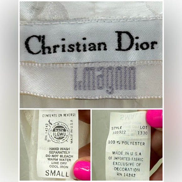 Christian Dior Vintage Ethereal Lace Trimmed Floral Printed Made USA Robe Small - Picture 15 of 15